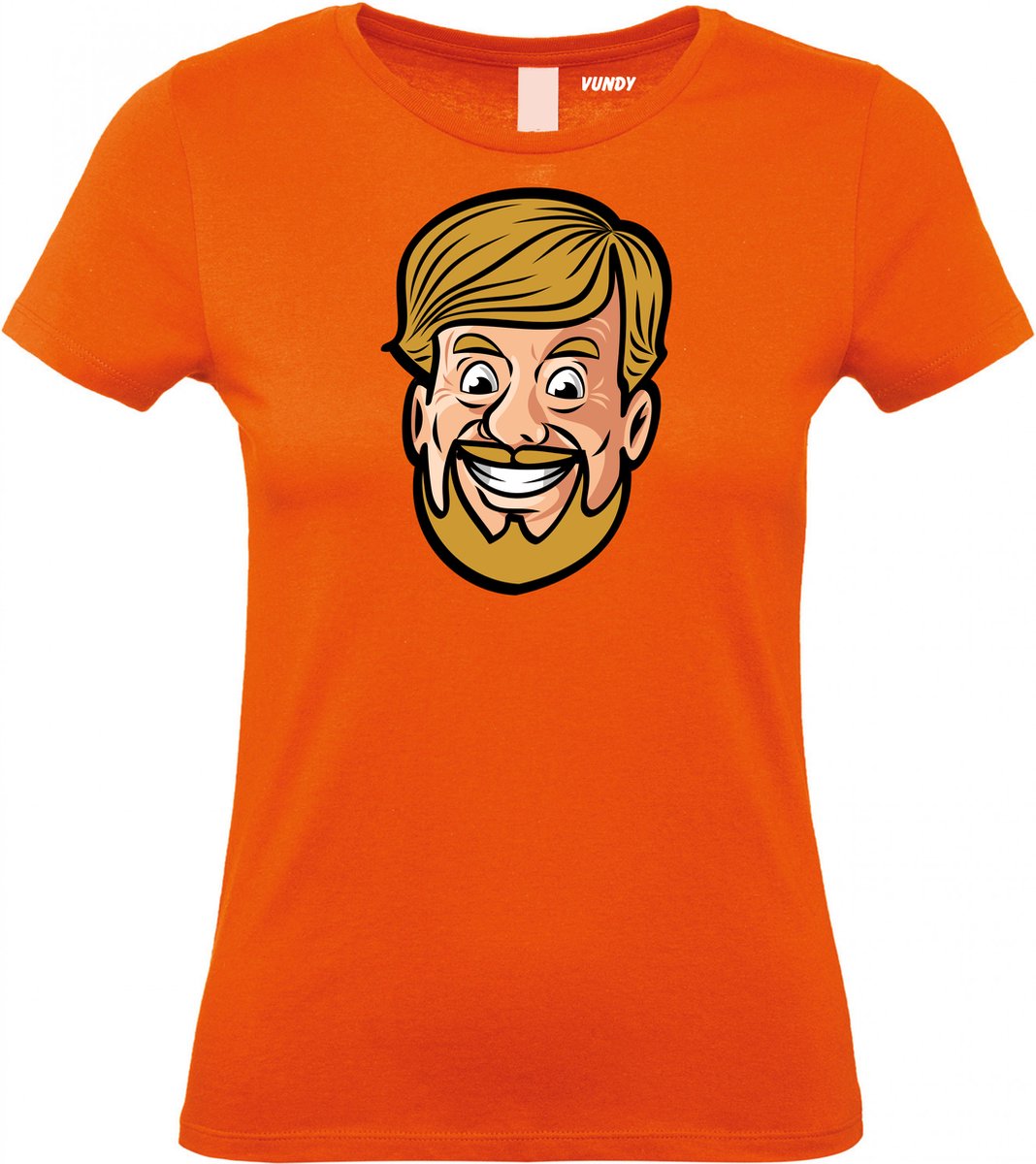 Dames T-shirt Willy Cartoon | Koningsdag kleding | oranje t-shirt | Oranje | maat XXL